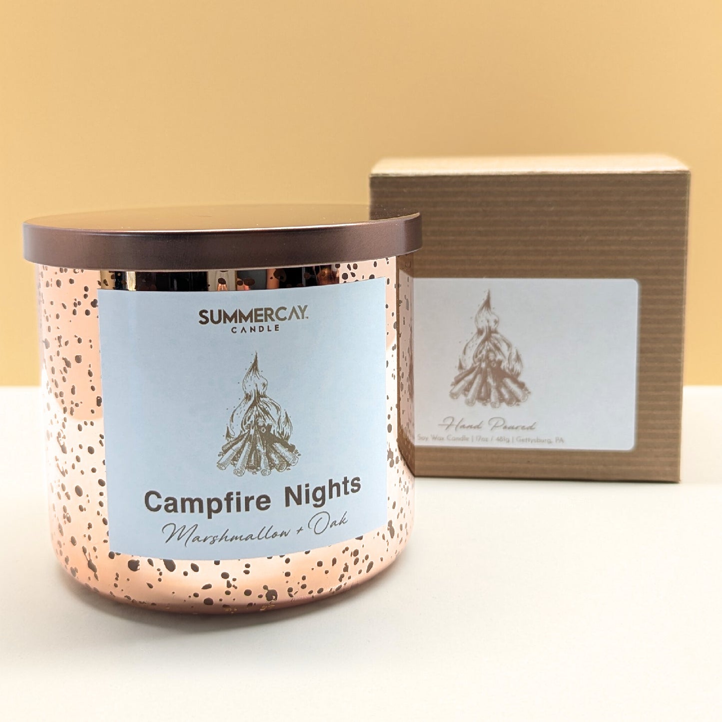 Campfire Nights Soy Candle, Sweet Marshmallow, SummerCay