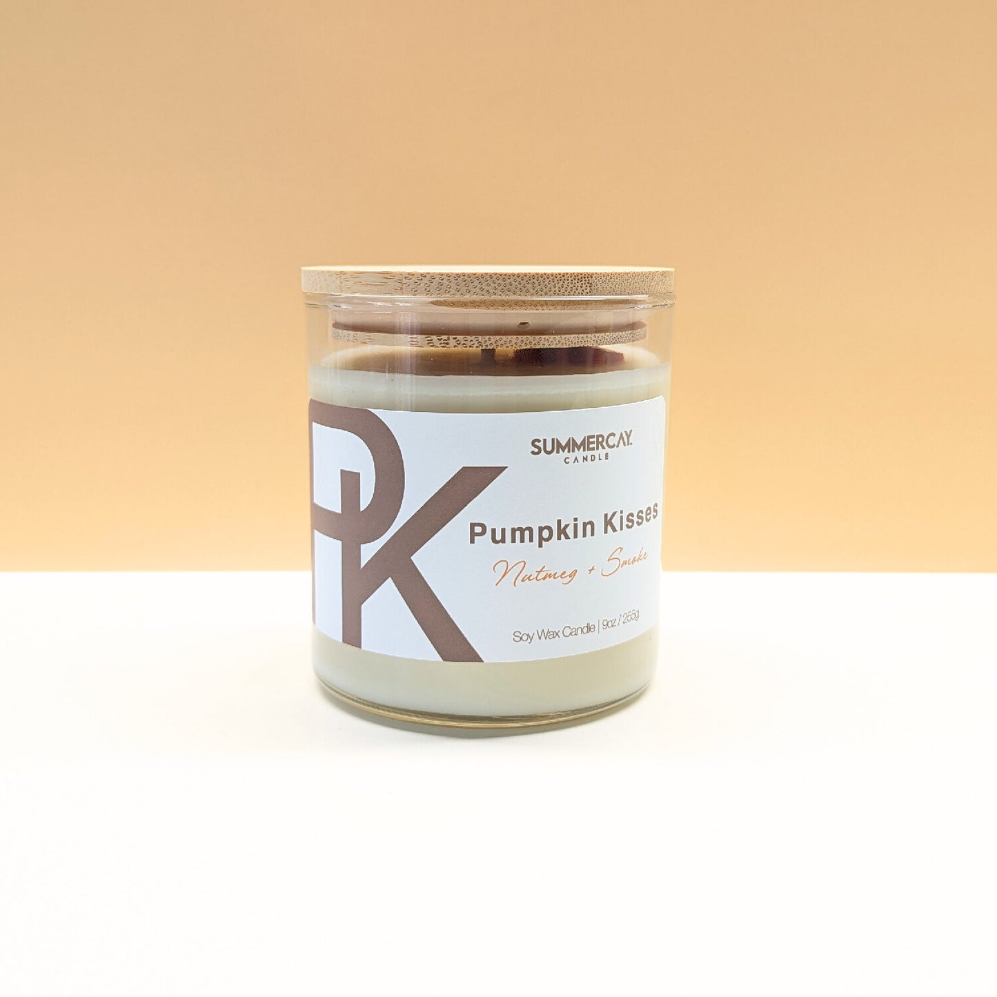 Pumpkin Kisses Scented Candle, Fall Spice & Smoke, SummerCay