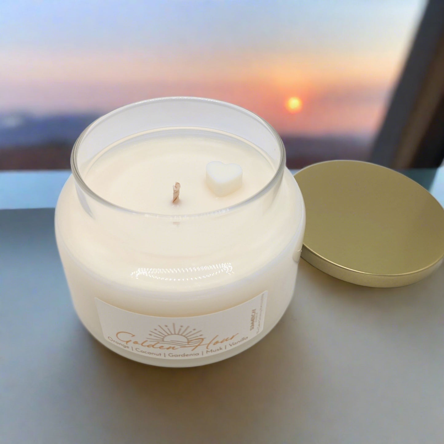 Golden Hour Soy Wax Candle, Citrus, Coconut Bliss, SummerCay