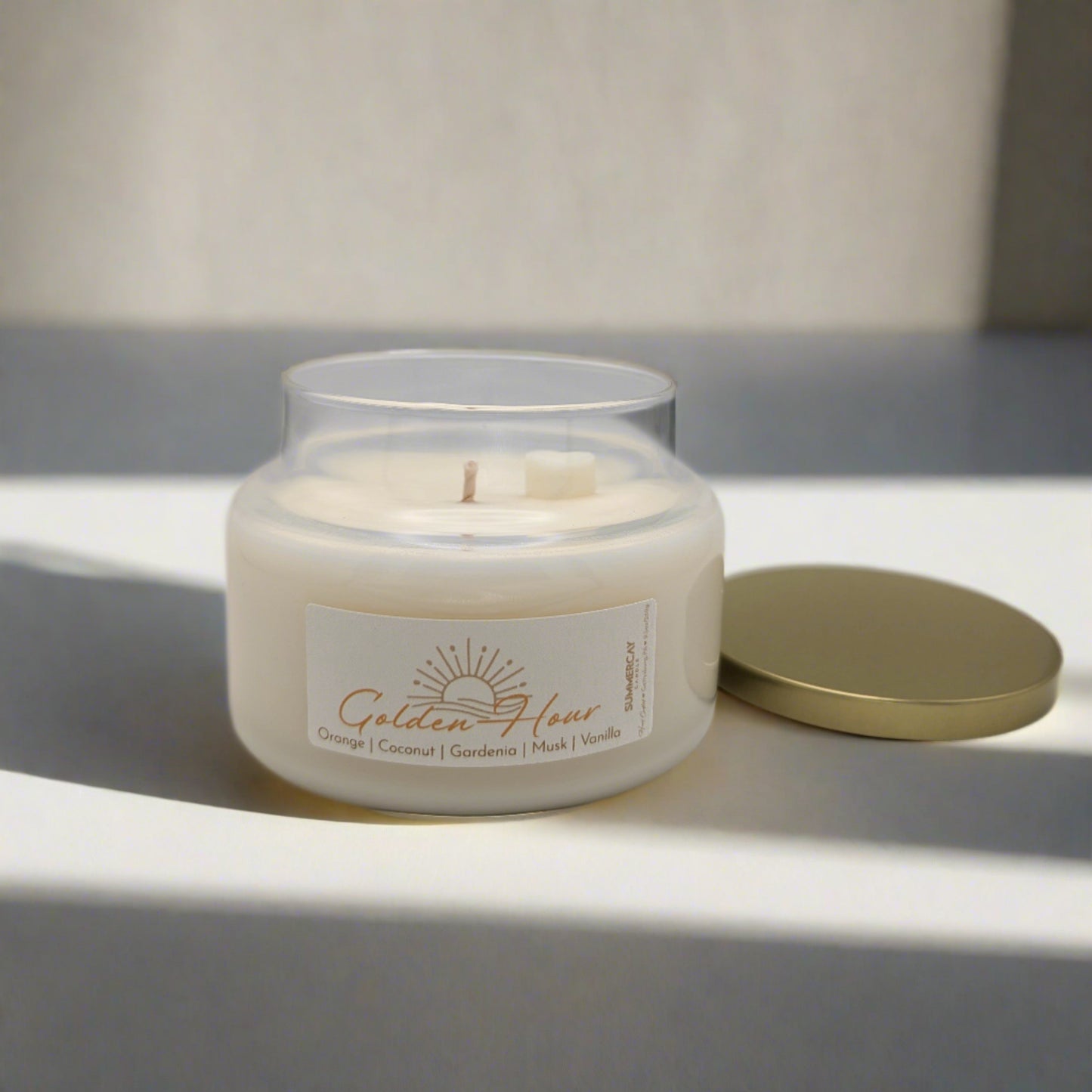 Golden Hour Soy Wax Candle, Citrus, Coconut Bliss, SummerCay