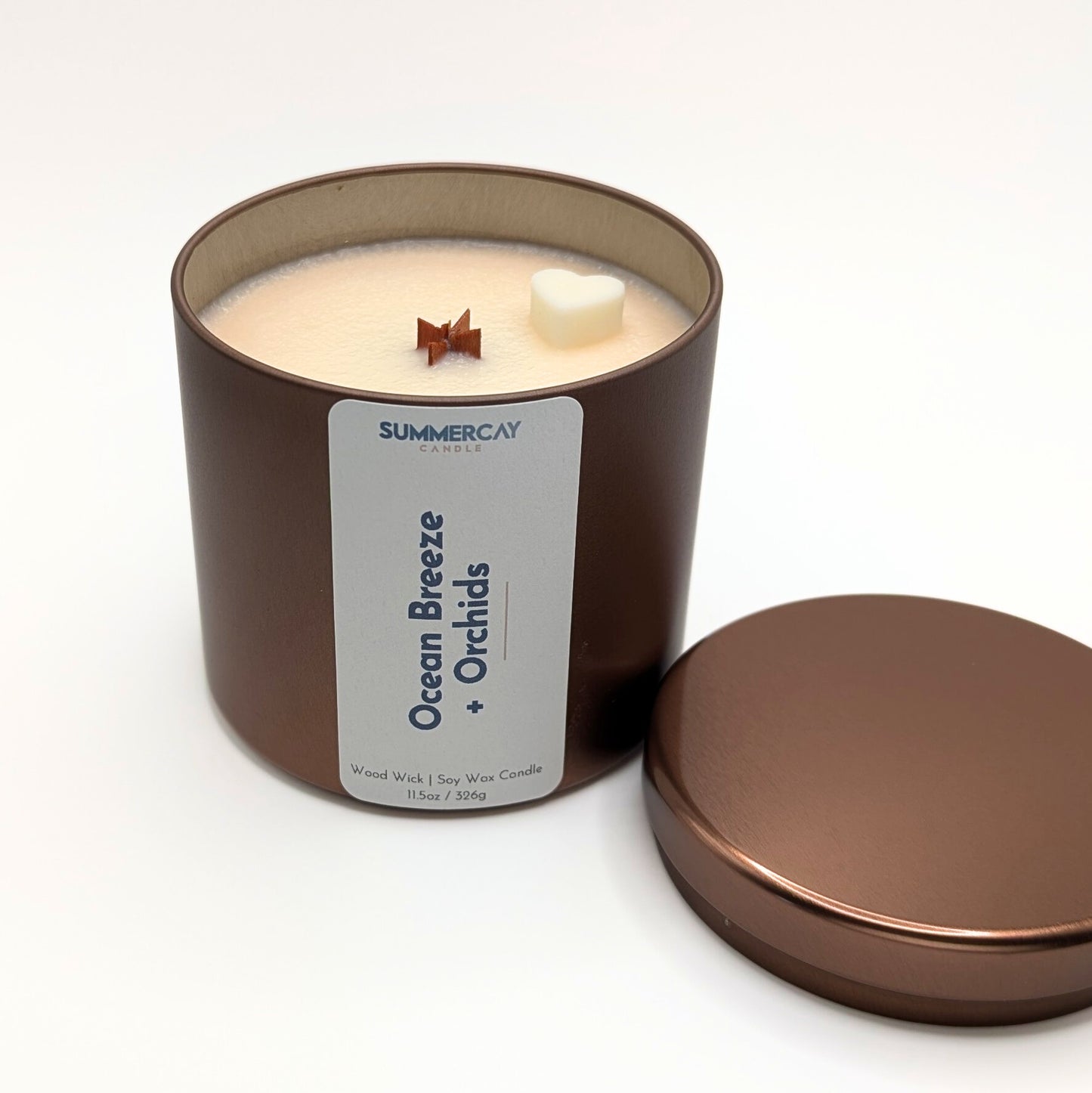 Ocean Breeze + Orchids Wood Wick Candle