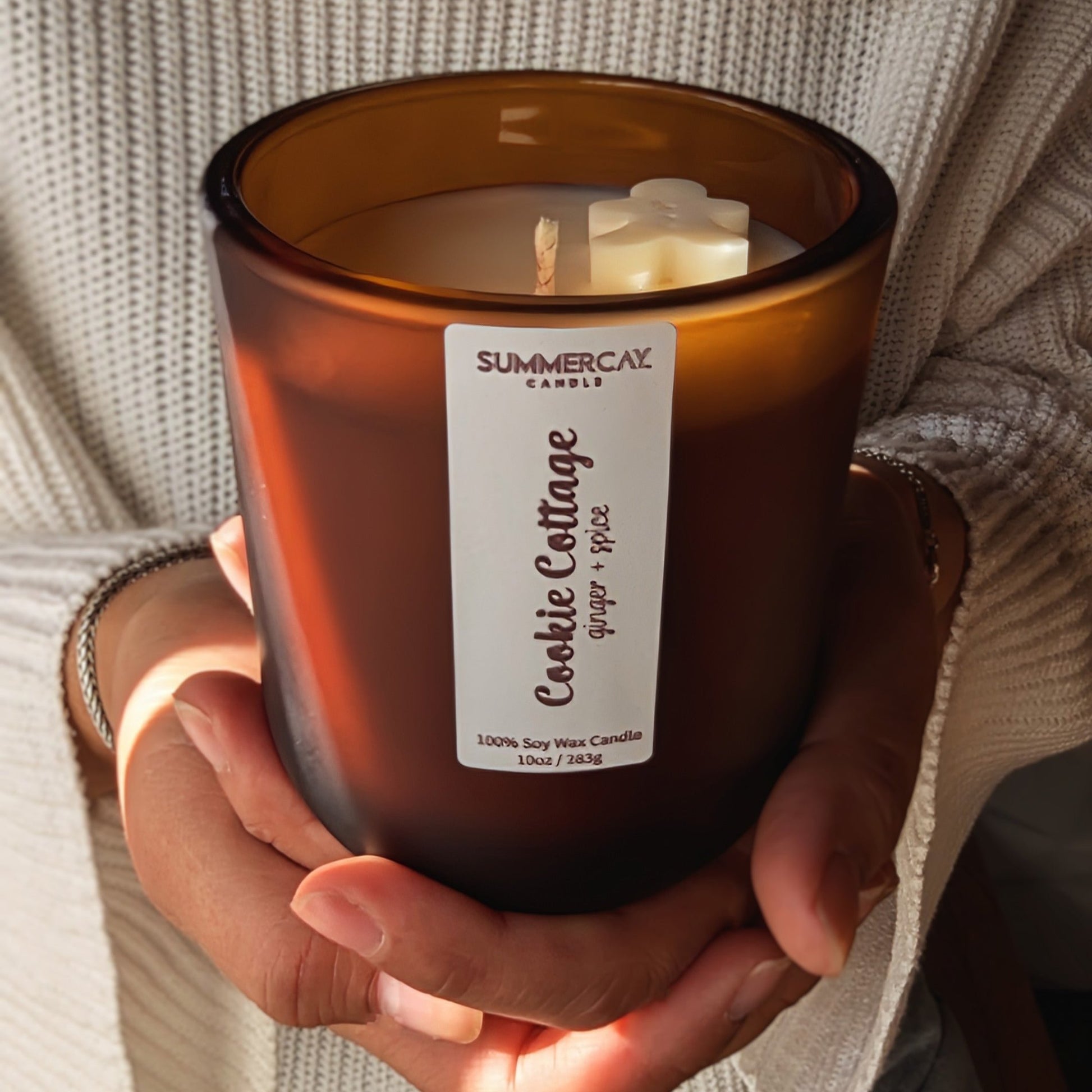 Cookie Cottage Candle, Warm Gingerbread Scent, SummerCay