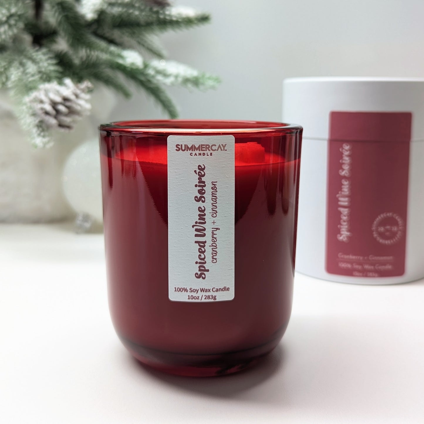 Spiced Wine Soirée Candle, Festive Holiday Scent, SummerCay