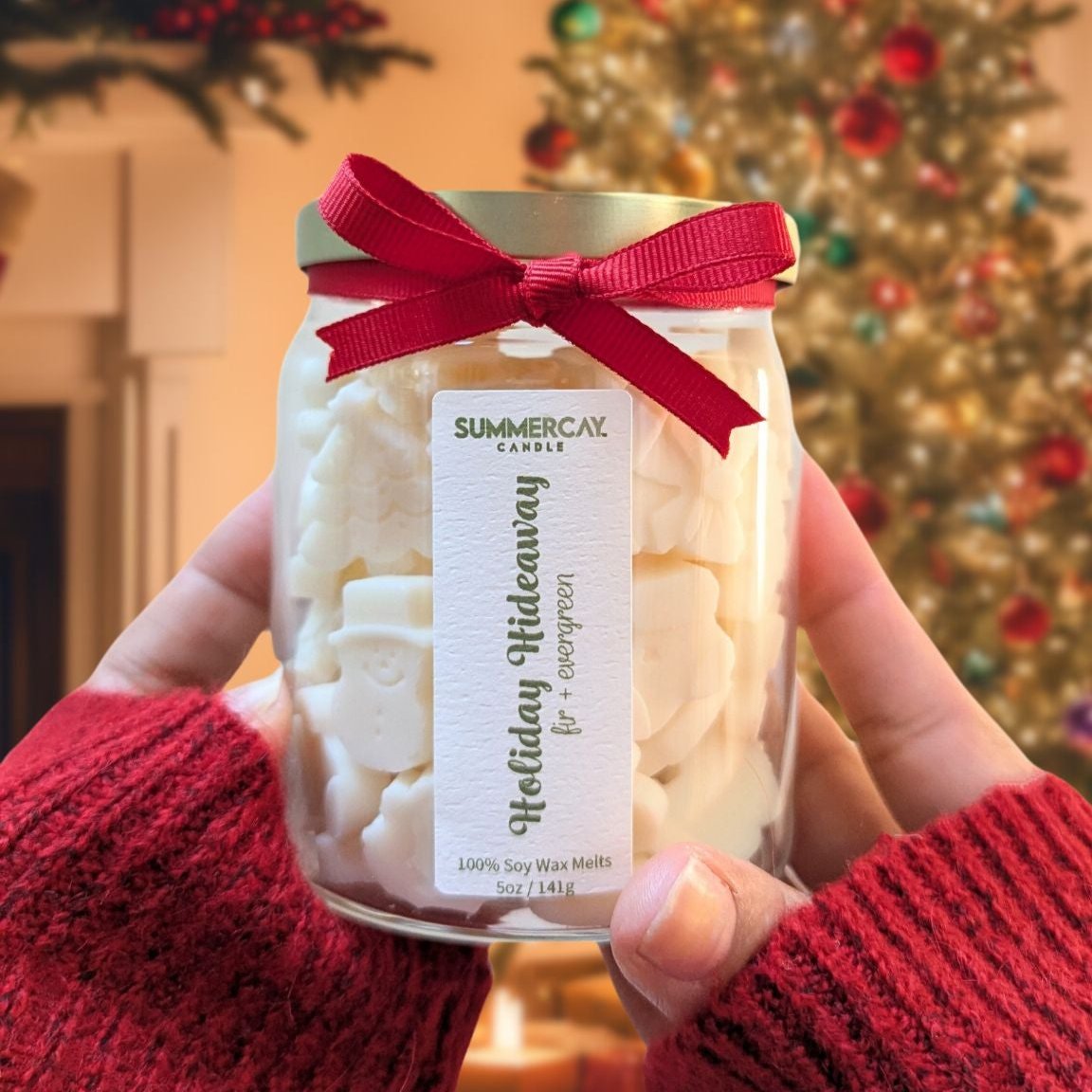 Holiday Shaped Wax Melts in a Jar, Perfect Gift, SummerCay