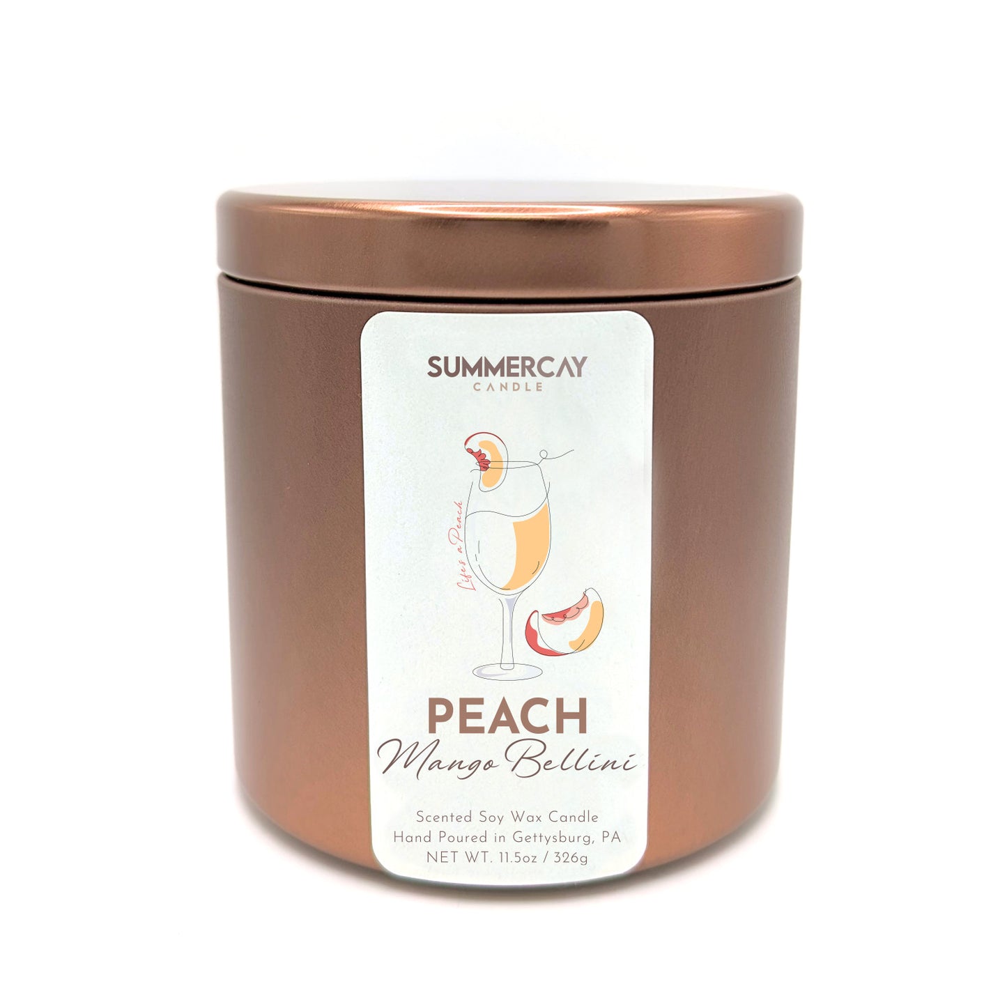 Wooden Wick Peach Mango Bellini Candle - SummerCay Candle